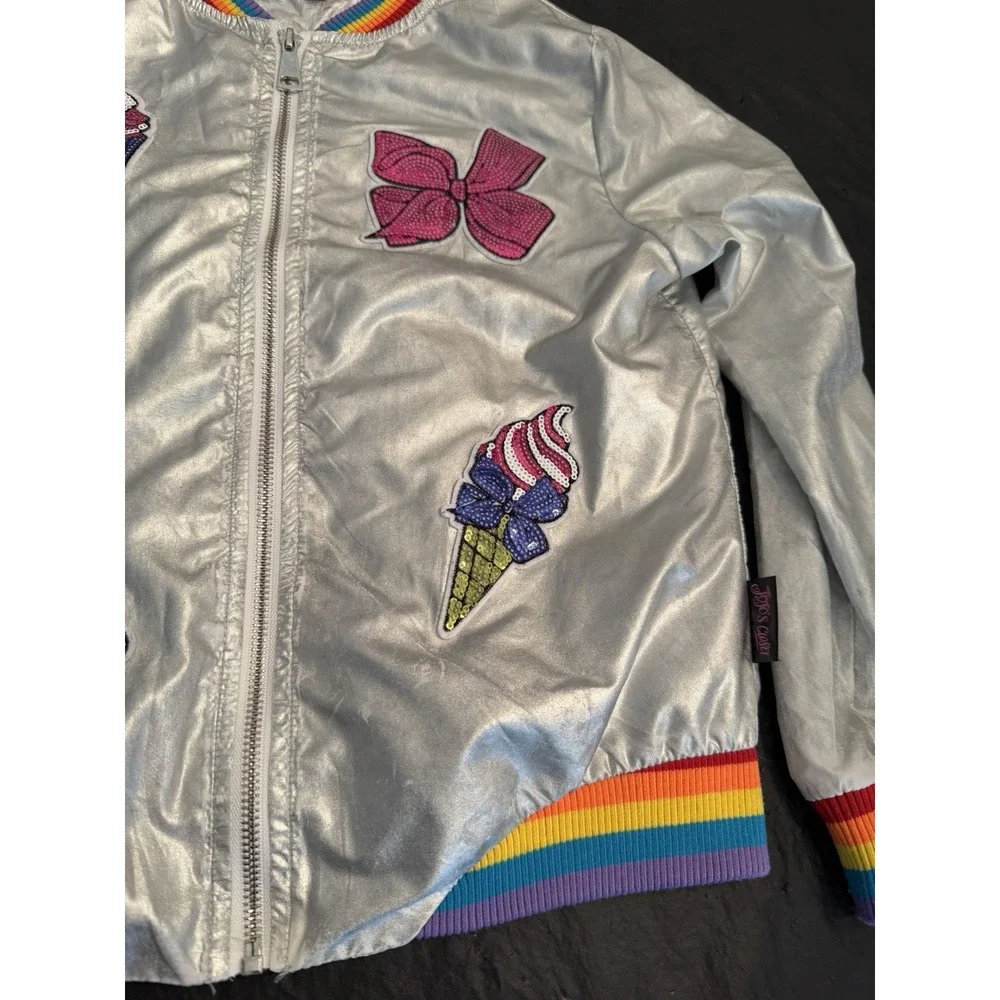 JoJo's Closet Girls Nickelodeon Silver Jacket Size Lg 10/12 (L) JoJo Siwa